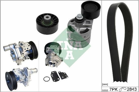 Water Pump + V-Ribbed Belt Kit