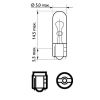 Bulb, auxiliary stop light W2,3W W2x4,6D T5