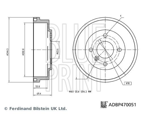 Brake Drum Ford Pkw 2 094 258