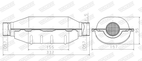 Catalytic Converter, universal UNIV Kat. (toru läbim. 60 mm.
