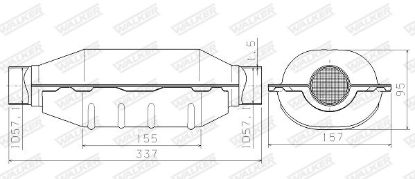 Catalytic Converter, universal UNIV Kat. (toru läbim. 60 mm.