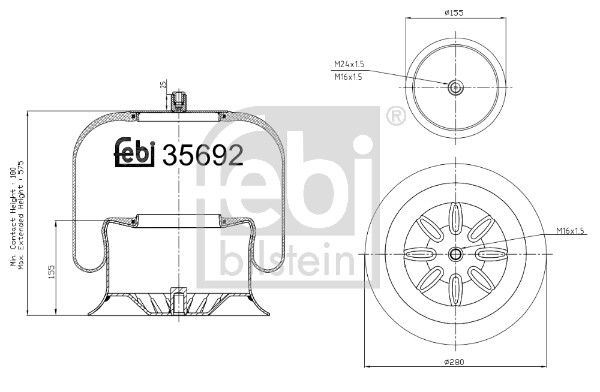 Bellow, air suspension Mercedes-Benz LKW 942 320 01 17