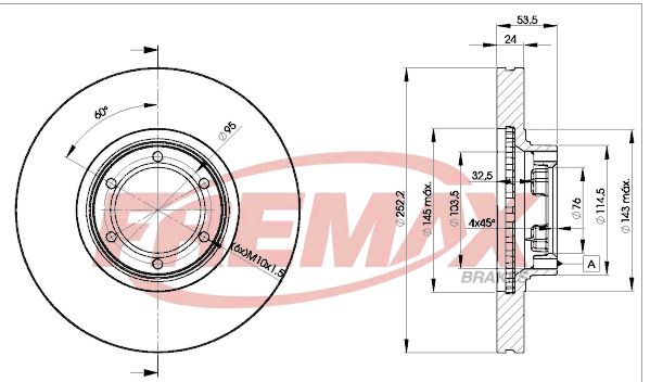 Brake Disc TRAFIC Buss (T5, T6, T7) 03.80 - 04.89