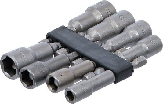 Socket Wrench Insert Socket Set with 6-pt. Drill Shaft, 6 - 13 mm