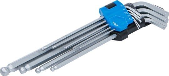 Angled Screwdriver Set 9-piece Internal Hexagon Key Set, extra long, 1.5-