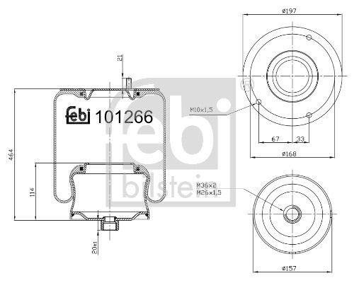 Bellow, air suspension Mercedes-Benz LKW 667 328 00 01
