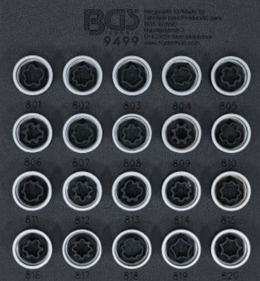 Wheel Lock Removal Kit Rim lock socket set for Audi : 20 pcs.