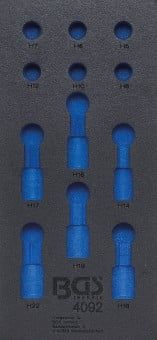 Pull-Out Compartment, drawer (tool trolley) 1/3 Tool Tray (408x189x32 mm), empty, for 12-piece