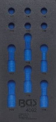 Pull-Out Compartment, drawer (tool trolley) 1/3 Tool Tray (408x189x32 mm), empty, for 12-piece