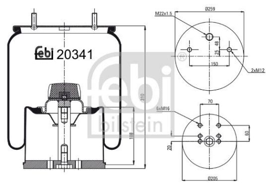 Bellow, air suspension Bergische Achsen 05.429.42.18.1 S1
