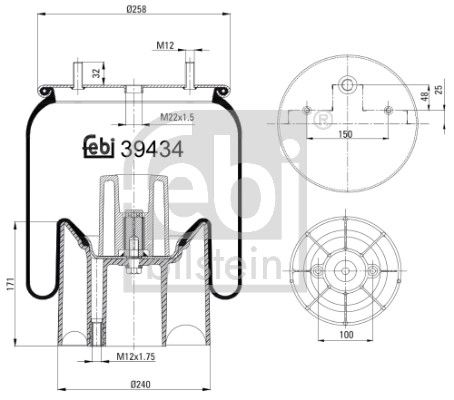 Bellow, air suspension MERCEDES-ACHSEN 946 328 14 01