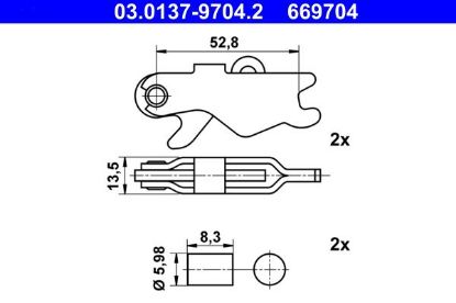 Accessory Kit, parking brake shoes MERCEDES-BENZ - 201 420 05 89(Pakis 2tk)