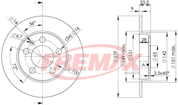 Brake Disc VAG - 1J0 615 601D