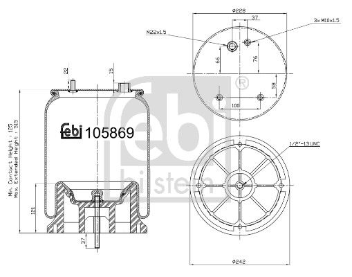 Bellow, air suspension DAF 1793 526
