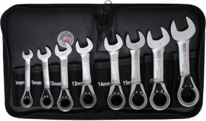 Ratchet Ring Open-ended Spanner Set 8-piece Combination Spanners Set with Reversible R