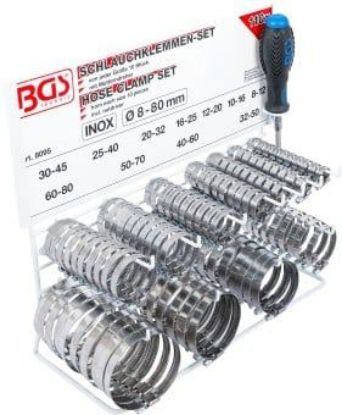 Assortment, hose clamps 111-piece Stainless Steel Hose Clamp Set, on Displ
