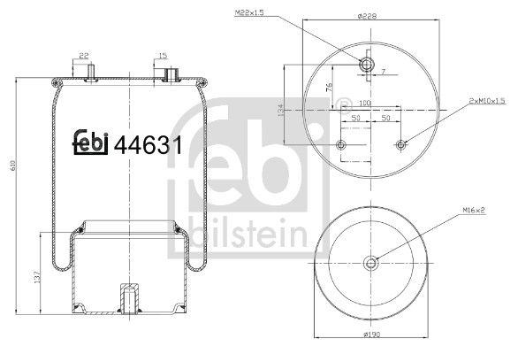 Bellow, air suspension DAF 1794 428