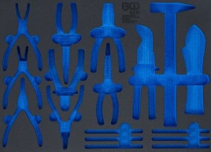 Pull-Out Compartment, drawer (tool trolley) 3/3 Tool Tray (408x567x32 mm), empty, for 17-piece