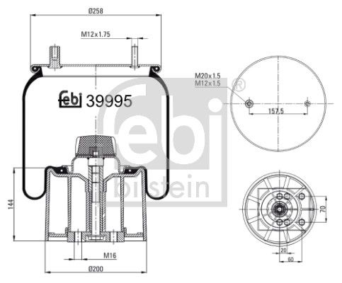Bellow, air suspension Bergische Achsen 05.429.43.23.0