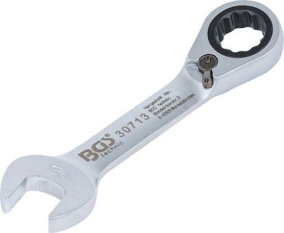 Ratchet Ring Open-ended Spanner Ratchet Wrench, short, 13 mm