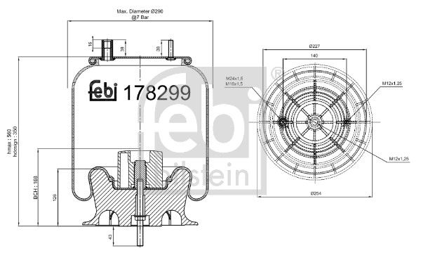 Bellow, air suspension RENAULT LKW (RVI) 50 10 383 616