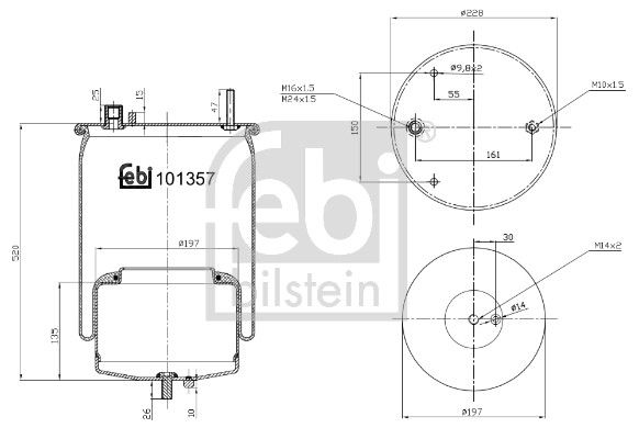 Bellow, air suspension Volvo Lkw 22058738