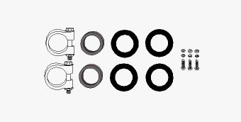 Mounting Kit, muffler Mercedes 250SE-280SE