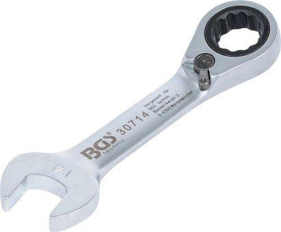 Ratchet Ring Open-ended Spanner Ratchet Wrench, short, 14 mm