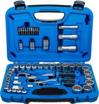 Socket Wrench Set 52-piece Gear Lock Go-Thru Socket Set, 4.5 - 25 mm