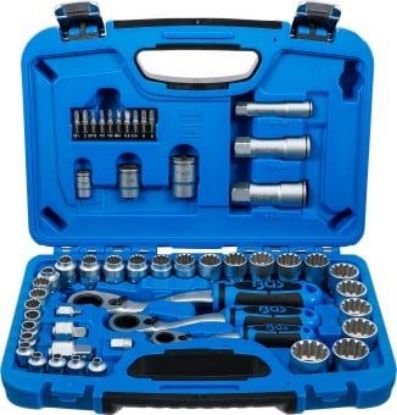 Socket Wrench Set 52-piece Gear Lock Go-Thru Socket Set, 4.5 - 25 mm