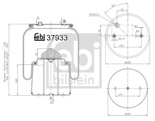 Bellow, air suspension Scania 1 434 506