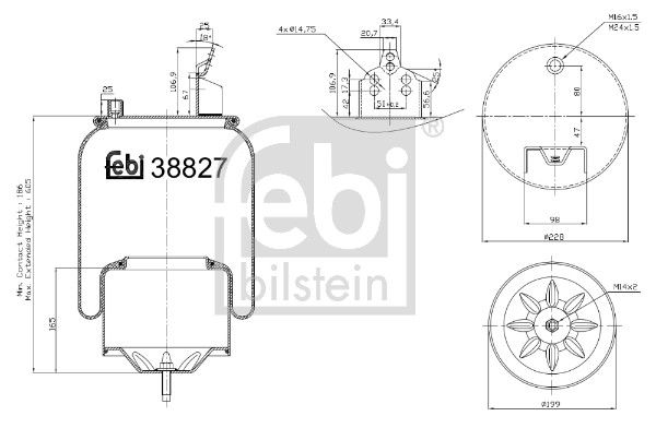 Bellow, air suspension Volvo Lkw 21961374