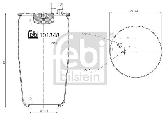 Bellow, air suspension M A N 81436010158