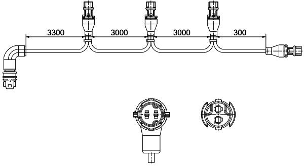 Connecting Cable, side marker lamp