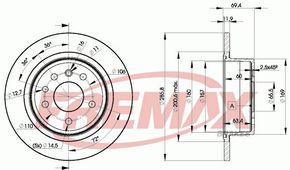 Brake Disc OMEGA B (25_, 26_, 27_) -569208