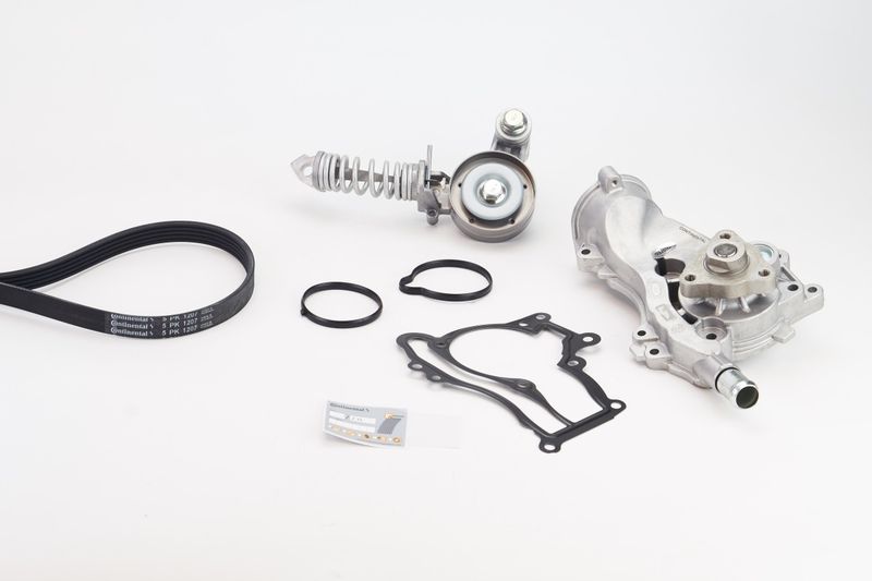 Water Pump + V-Ribbed Belt Kit