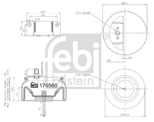 Bellow, air suspension DAF 1698 433