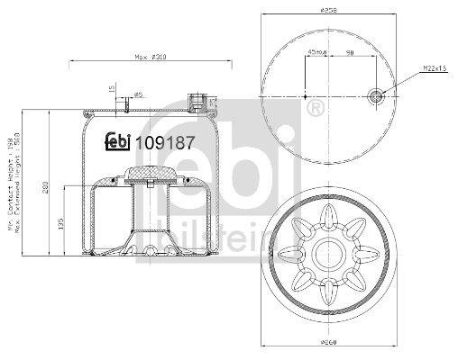 Bellow, air suspension Mercedes-Benz LKW 960 320 75 57