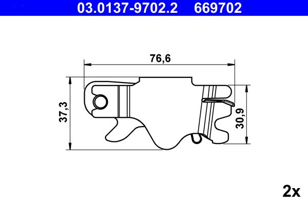 Accessory Kit, parking brake shoes BMW - 34 41 6 851 439(Komplekt sisaldab 2 tk)