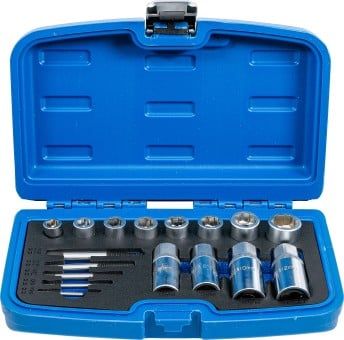 Nut, bolt extractor 17-piece Screw and Stud Extractor Set