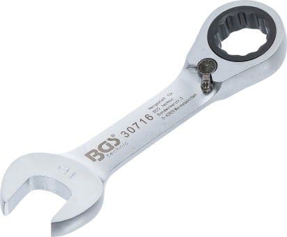 Ratchet Ring Open-ended Spanner Ratchet Wrench, short, 16 mm
