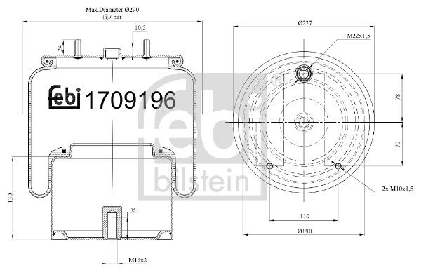 Bellow, air suspension DAF 1915 956