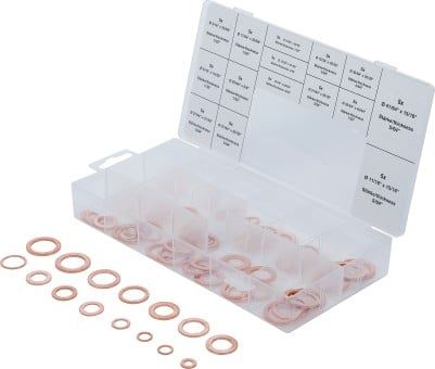 Seal Ring Set 75-piece Copper Ring Assortment, in Inch sizes, fo