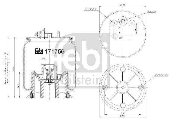 Bellow, air suspension Volvo Lkw 22025612