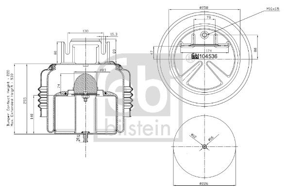 Bellow, air suspension Volvo Lkw 22047989
