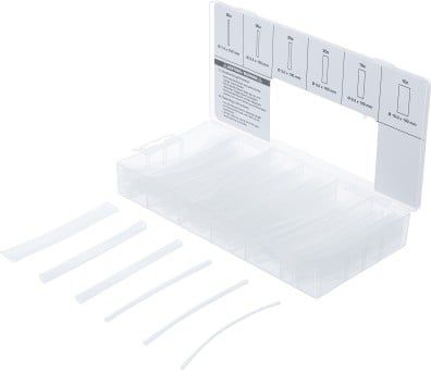 Assortment, heat shrink tube Shrink tube assortment : Transparent : 150 pcs.
