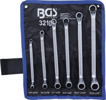 Double Ring Spanner Set 6-piece Double Ring Spanner Set, 75° offset, SAE s