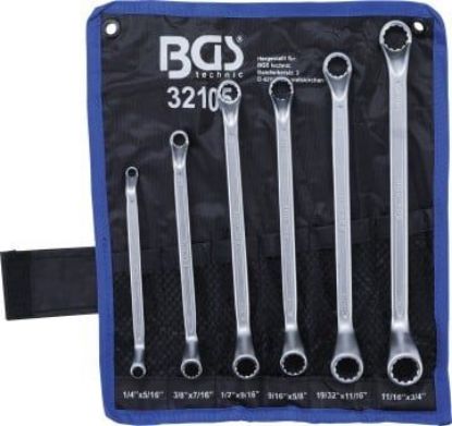 Double Ring Spanner Set 6-piece Double Ring Spanner Set, 75° offset, SAE s