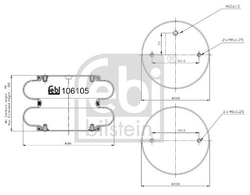Bellow, air suspension Bergische Achsen 02.2002.19.00