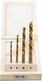 Twist Drill Bit Set 4-piece HSS Drill Set, Lefthand cutting